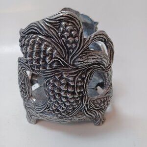 Carson Pewter Pine Cone Candle Jar Holder Vintage 1999 Holiday Winter Home Decor